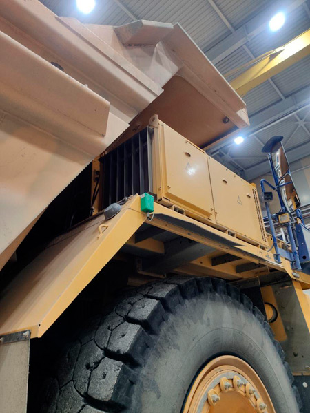 RealTrac Collision Awareness System on mining vehicles
