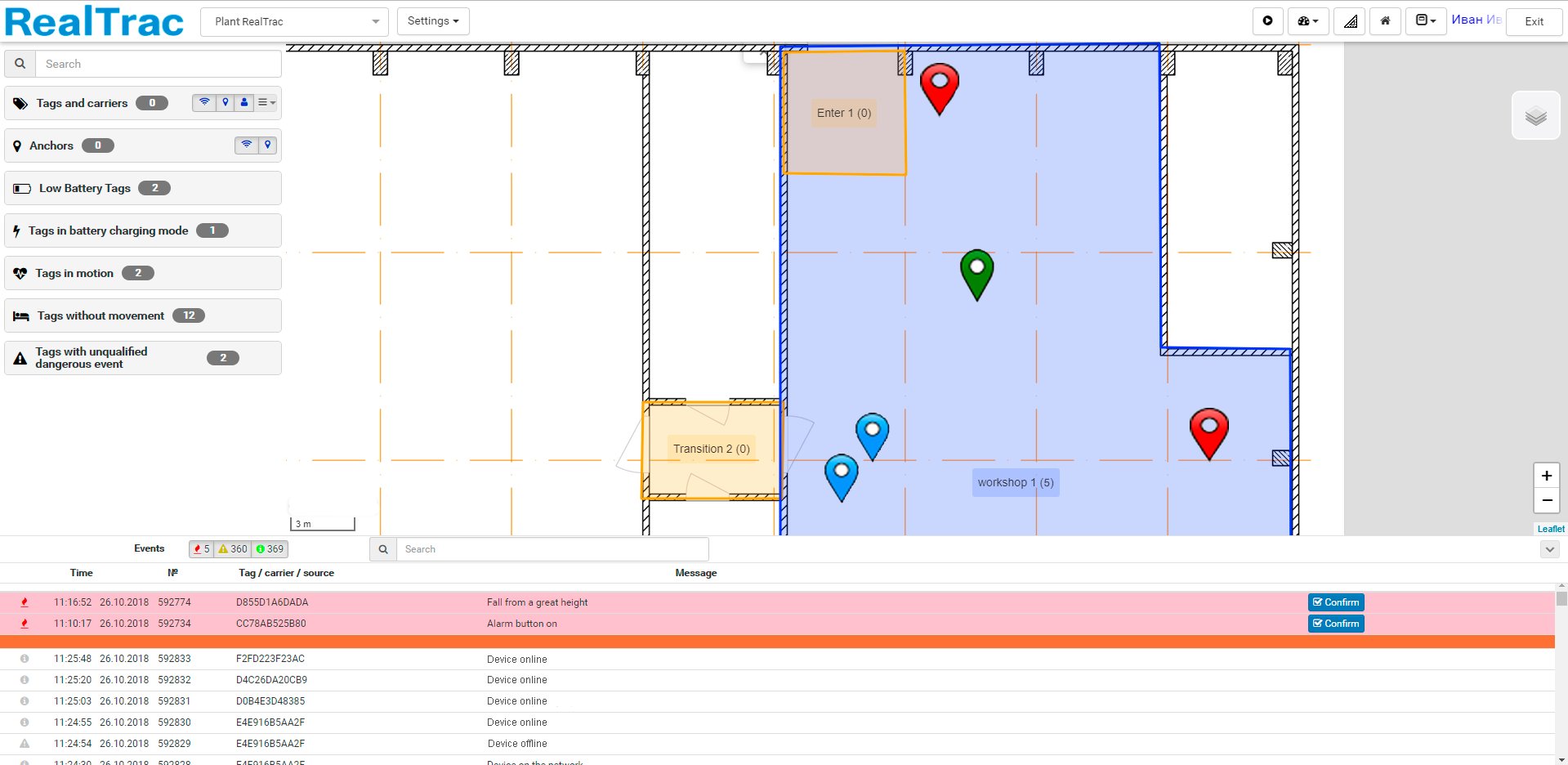 RealTrac Plant indoor positioning
