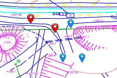 Global positioning at an open cast mining facility